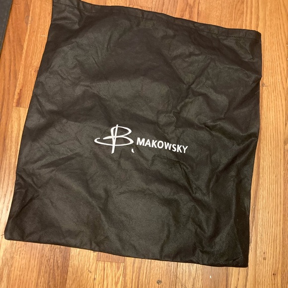 B. Makowsky Rosy Red Glove Leather Satchel & Dust Bag - EUC - Picture 2 of 14